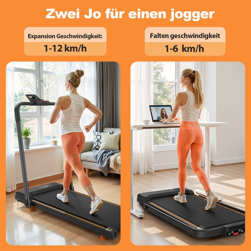 EU Home Office Desk Treadmills, Compact Desktop Treadmills With Tilted Portable Treadmills, 2-in-1 Treadmills For Walking, Running And Jogging, With A Weight Capacity Of 120KG