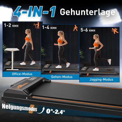 EU Walking Pad Treadmill For Home - Home Office Treadmills Under Desk Desk Treadmill Pad Quiet Portable Compact Treadmill Small Mini Treadmill LED Display Remote Control Treadmill Weight Of 120KG