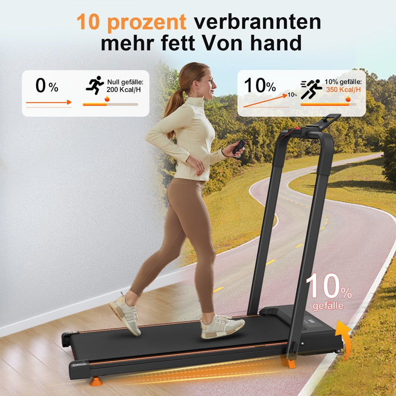 EU Home Office Desk Treadmills, Compact Desktop Treadmills With Tilted Portable Treadmills, 2-in-1 Treadmills For Walking, Running And Jogging, With A Weight Capacity Of 120KG